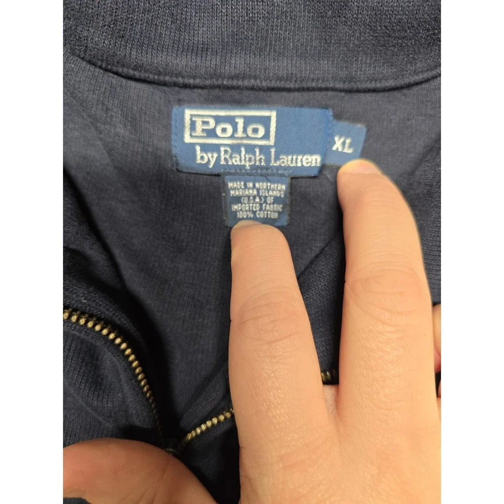 Polo Ralph Lauren 1/4 Zip Sweater Mens‎ XL Dark Blue